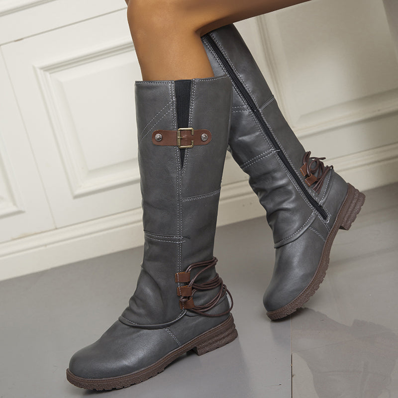 Women's Autumn & Winter Vintage Leather Zipper High Boots