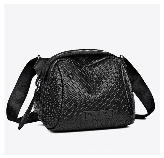 🔥Last Day 50% OFF🔥Hand Weaving Large Capacity Crossbody Shoulder Bag, Stylish Leather Shell Bag👜