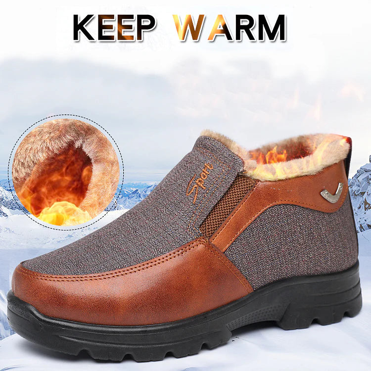 🔥Last Day 50% OFF🔥Men's Orthopedic Winter Fleece Waterproof Warm Non-Slip Comfortable Shoes Snow Ankle Boots