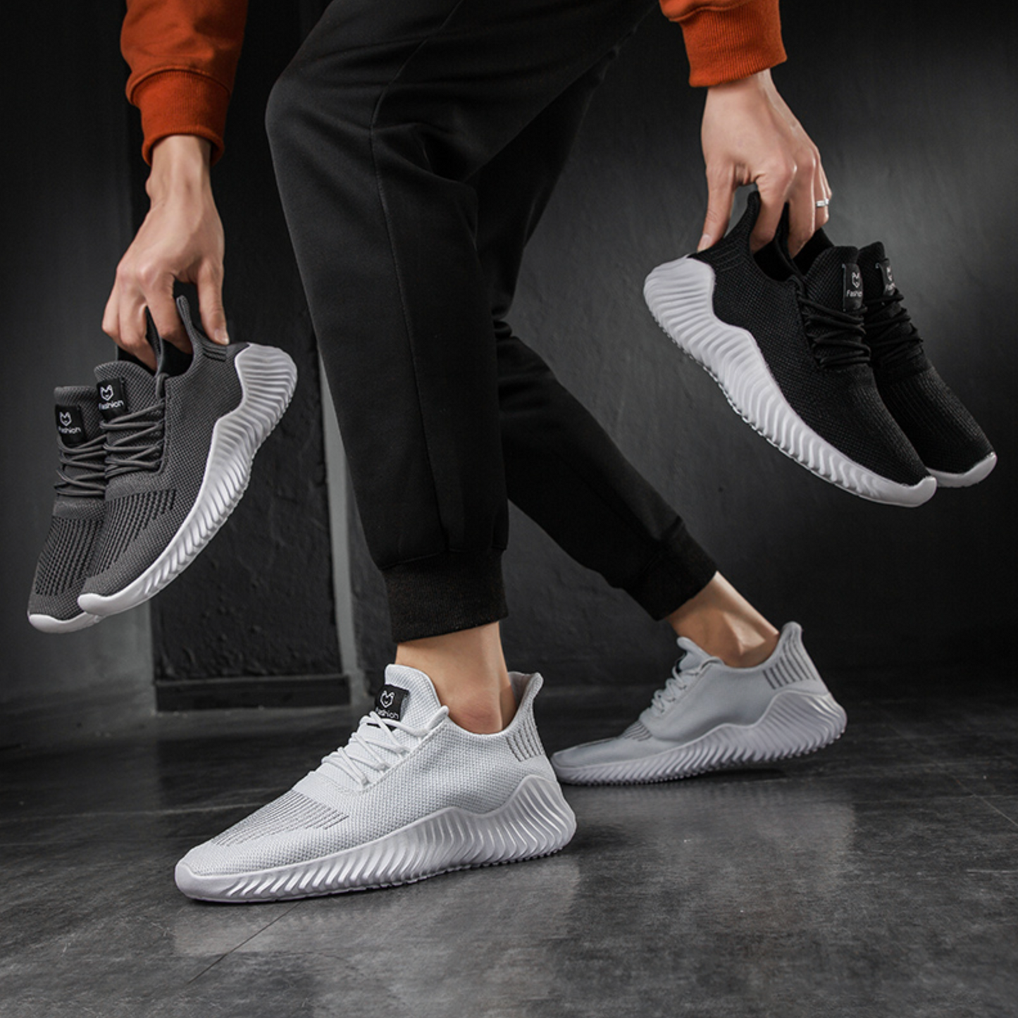 Men's Orthopedic Walking Running Shoes, Mesh Breathable Lightweight Non Slip Athletic Sneakers